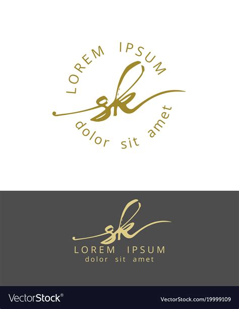 handdrawn brush monogram calligraphy logo vector image