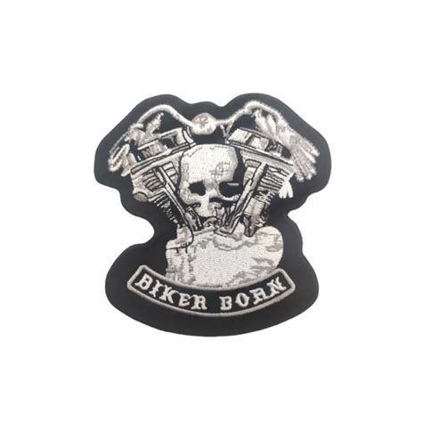 Parche Biker Born Motor Mc Skull Calavera Termoadhesivo Calor Plancha