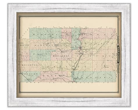 Marathon County Wisconsin 1878 Map Replica Or Genuine Etsy