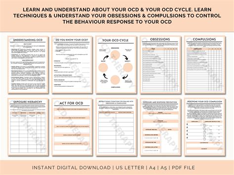 Ocd Workbook Ocd Therapy Planner Printable Obsessive Compulsive