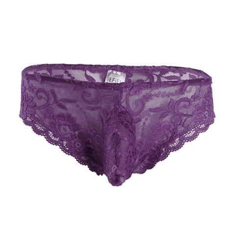 IEFIEL Slip Dentelle Homme Lingerie Sous Vêtements de Nuit Gay Sexy