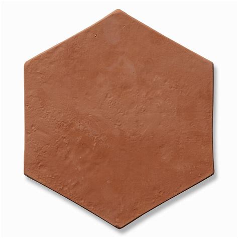 Hand Made Natural Hexagon Terracotta Tile X Brown Terracotta