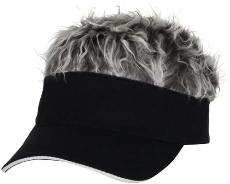 Black Visor Flair Hair Gray Wig Novelty Costume