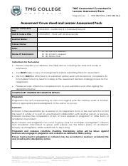 CHC33015 CHCDIV001 Assessments Pdf TMG Assessment Coversheet