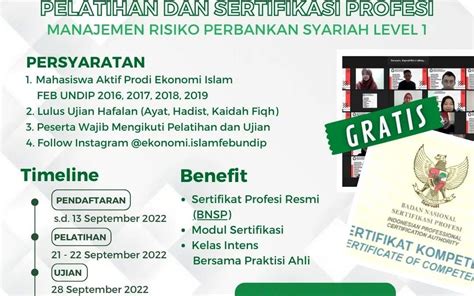 Pendaftaran Pelatihan Dan Sertifikasi Profesi Manajemen Risiko