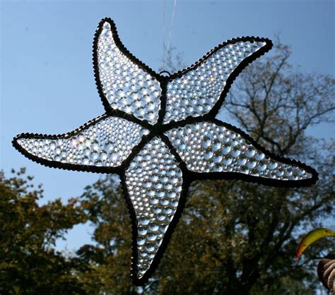 Stained Glass Starfish Suncatcher Ornament By Stainedglasswhimsy