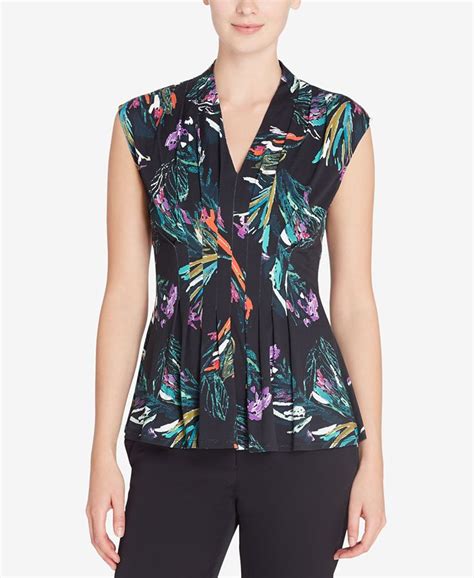 Catherine Malandrino Rea Pleated Fit And Flare Top Macys