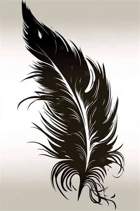 Premium Photo | Black and white drawing of a feather generative ai