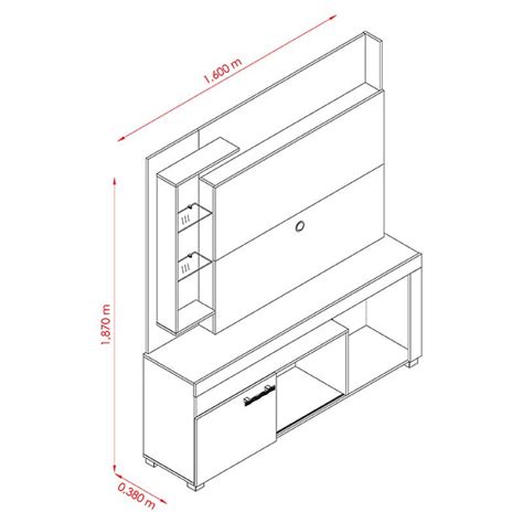 Estante Home Theater Caro Off White Savana Madetec