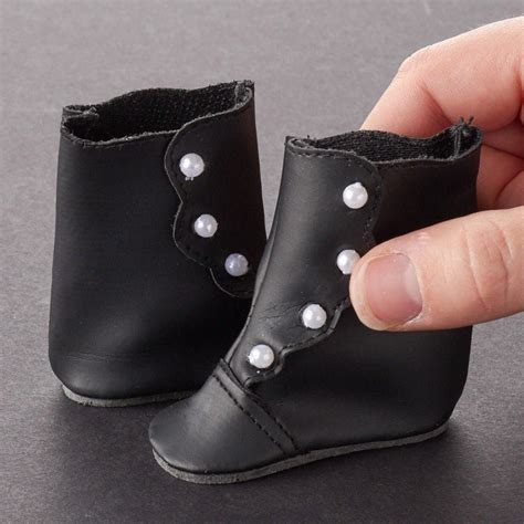 Tallinas Black High Button Doll Boots Doll Shoes Socks And Stockings Doll Supplies Craft