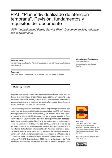 Pdf Piat Plan Individualizado De Atenci N Temprana