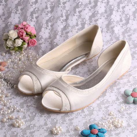 Custom Handmade Peeptoe Ivory Or White Satin Dorsay Flat Ballerina