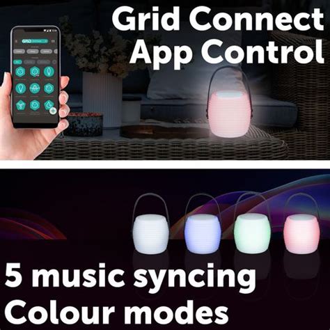 Arlec Grid Connect Smart Music Lantern Portable Rgb Speaker Bunnings