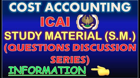 Cost Accounting Icai Study Material Ques Discussion Ca Inter Ipcc