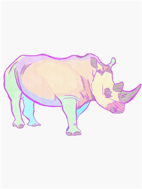 "Rhino - Colors" Sticker for Sale by Disneylandrew | Redbubble