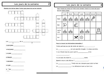 Exercices jours de la semaine mois de lannée by Mme Tatiana TPT