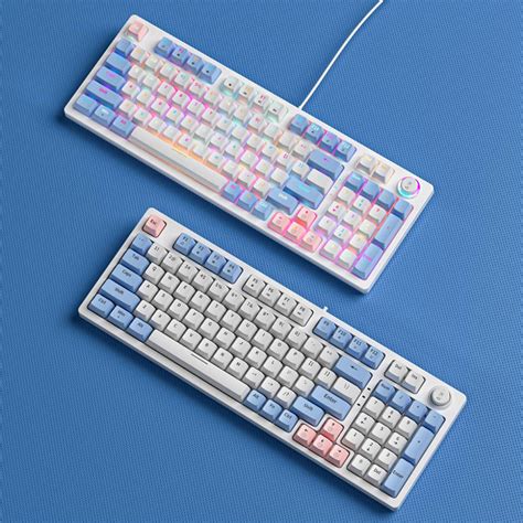 Bàn phím cơ Gaming ZIFRIEND ZA98 ZA981 White Blue Blue Switch