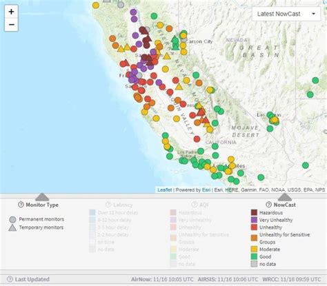 California Fires Air Quality Map Pollution Update Shows Affected Areas