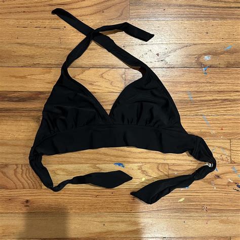 Y2k Black Halter Bikini Top Size Small Brand Depop