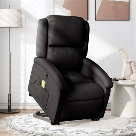 Zerodis Fauteuil Inclinable De Massage Lectrique Noir Tissu Ab