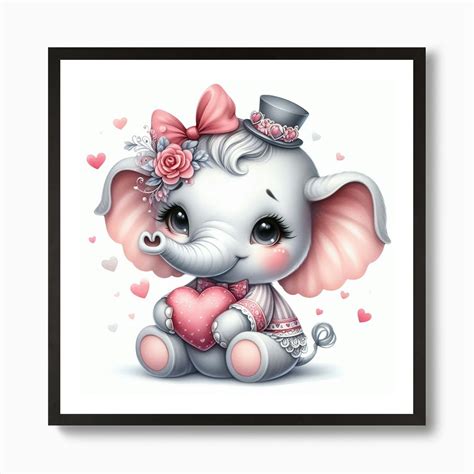 Baby Elephant Art Print By Pandvprintableart Fy