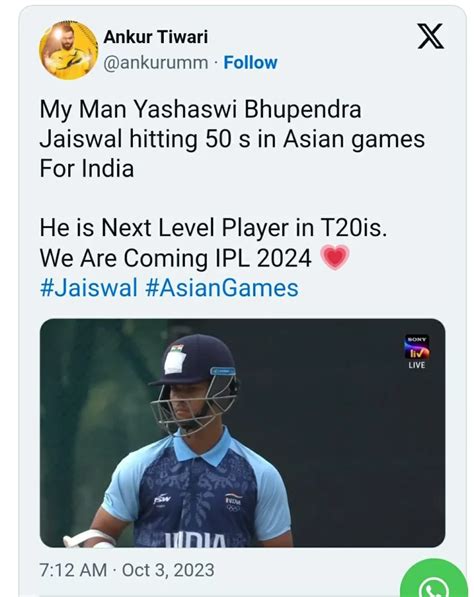 Asian Games Twitter Went Wild As Yashasvi Jaiswal Smashed Maiden T20I