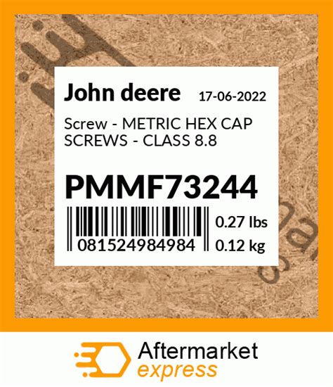 Pmmf Screw Metric Hex Cap Screws Class Fits John Deere