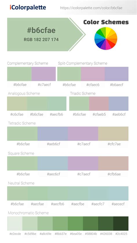 Pantone 2260 C Color Hex Color Code B6cfae Information Hsl Rgb