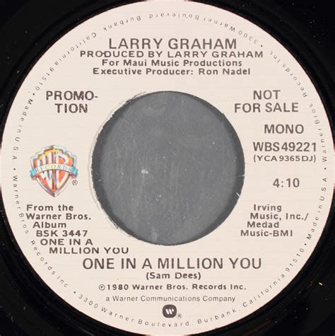 Larry Graham – One In A Million You (1980, Vinyl) - Discogs