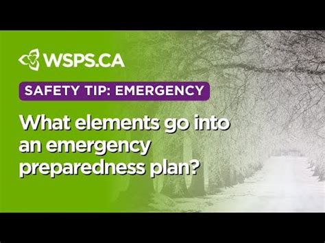 Quick Safety Tips: What elements go into an emergency preparedness plan?