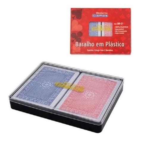 Baralho Duplo Pl Stico Cartas Prova D Gua Estojo Escorrega