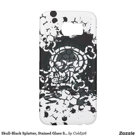 Skull Black Splatter Stained Glass Samsuns S6 Samsung Galaxy S6 Case Customized Phone Covers