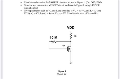 Solved Calculate and examine the MOSFET circuit as shown in | Chegg.com