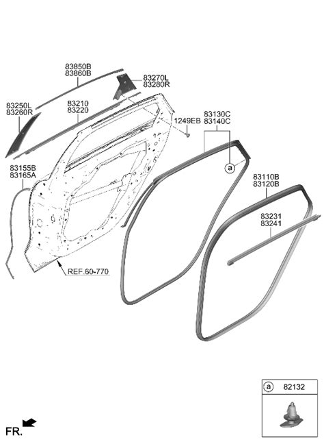 83270 KL010 Genuine Hyundai GARNISH ASSY RR DR RR FRAME LH