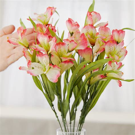 Pink Artificial Lily Of The Incas Bush Bushes Bouquets Florals