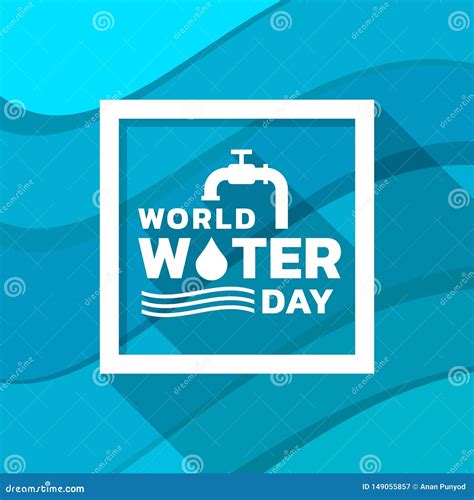 World Water Day Banner With Tap Drop Water Water Wave Sign And