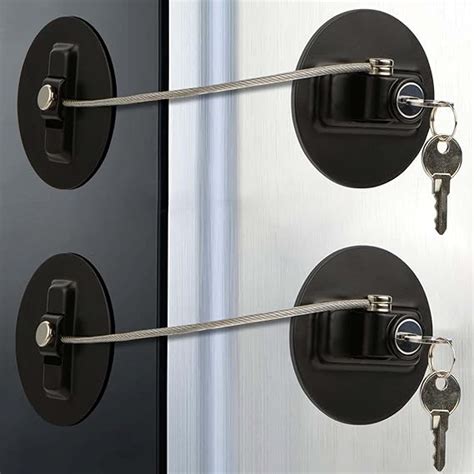 Nyjucl Refrigerator Locks For Adults With Key 2 Pack Metal Heavy Duty Strong