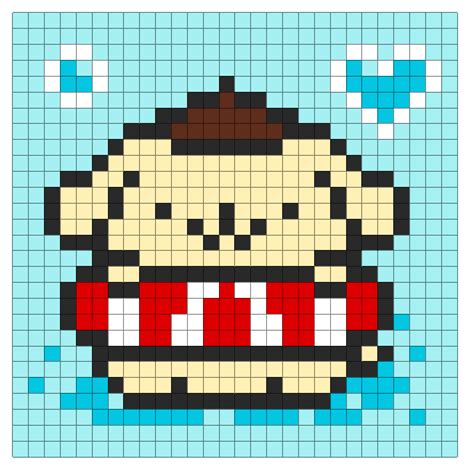 Sanrio Pompompurin 2d Pixel Art Pix Brix Pixel Art Pixel Art Pattern Pixel Art Design