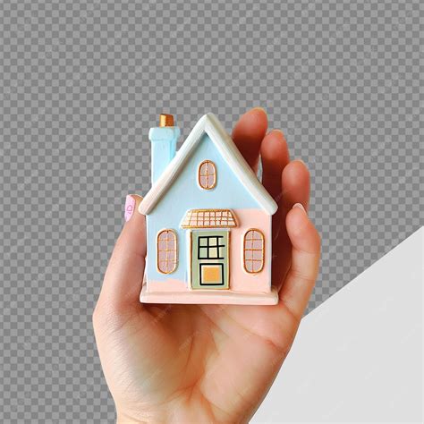 Premium Psd Hand Holding Miniature House Png Isolated On Transparent