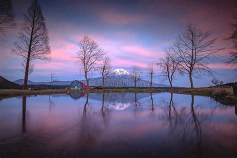 Reflection of Fuji Mountain and Night Sky Stock Image - Image of ...