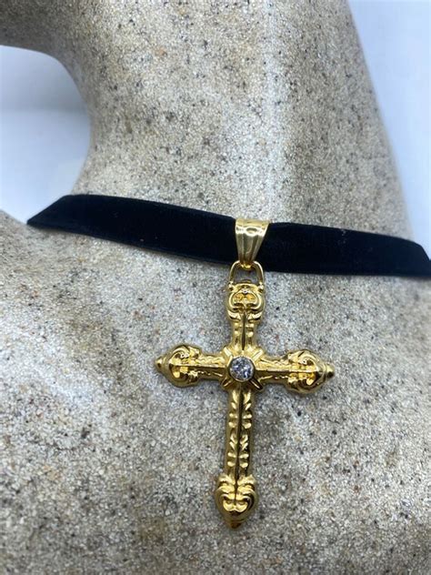 Vintage Celtic Gold Stainless Steel Cross Pendant Nec Gem