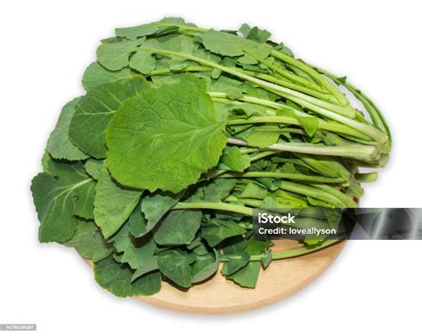 Rapeseed Leafy Vegetables With Clipping Path Stock Photo Download