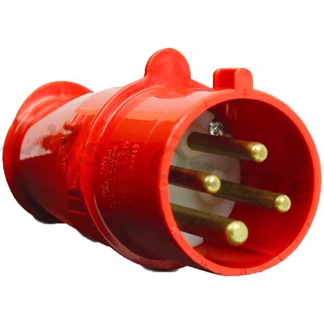 Plug Industrial Steck 3p T 32a Vermelho 380v Newkon N 4276 R 61 40