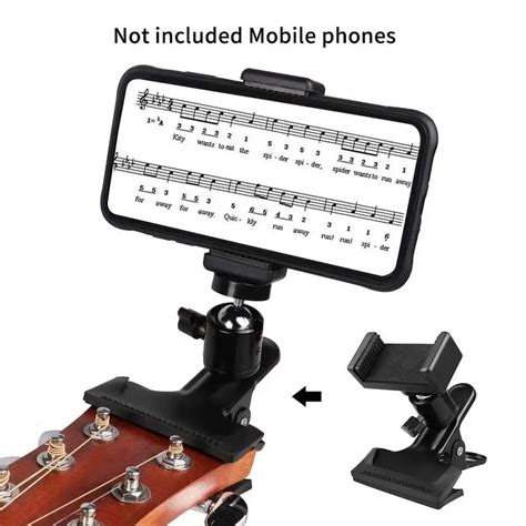 Gitar Kafa Cep Telefonu Tutucu Klip Canl Yay N Braketi Stand Tripod