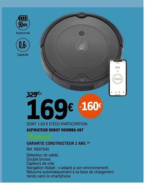 Promo Aspirateur Robot Roomba Robot Chez E Leclerc Icatalogue Fr