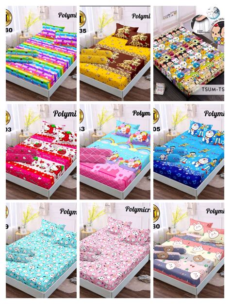 SPREI 180X200 BONITA KARAKTER PROMO SPREI SPONGEBOB DORAEMON 180X200