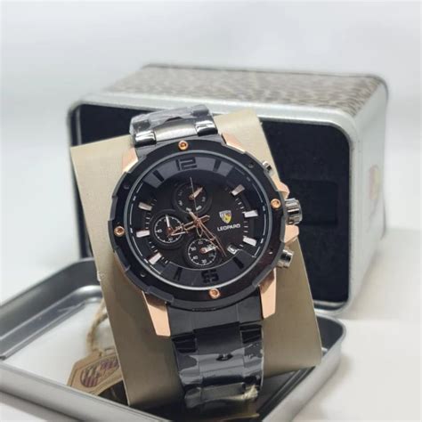 Jual LEOPARD Original Crono Aktif Jam Tangan Pria Tali Rantai Water