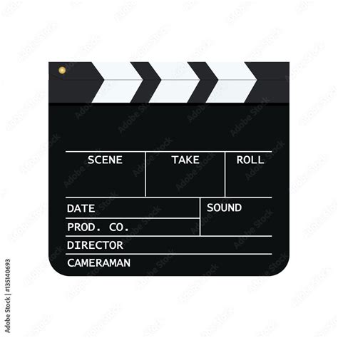 Movie Clapper Board Isolated On White Background Mockup Clapperboard