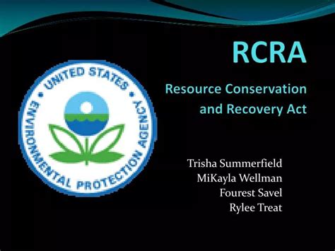 PPT RCRA Resource Conservation And Recovery Act PowerPoint