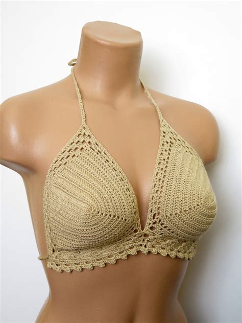 Crochet Halter Bikini Swimwear Halter Top By WomensScarvesTrend